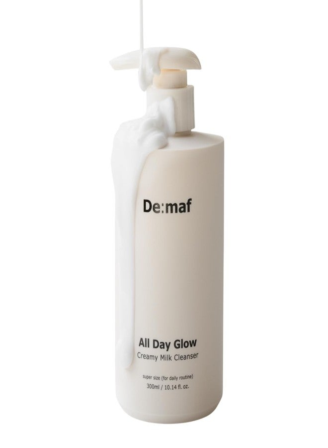 De:maf All Day Glow Creamy Milk Cleanser | Gentle Face Wash for Sensitive Skin, Korean Face Wash & Hydrating Facial Cleanser with Hyaluronic Acid, Ceramides, Panthenol (10.14 fl oz) - Image 1